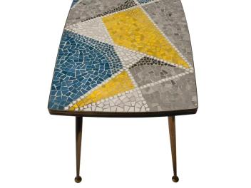 Mid-Century Modern Coffee Table with Mosaic Top by Berthold Muller, 1950s